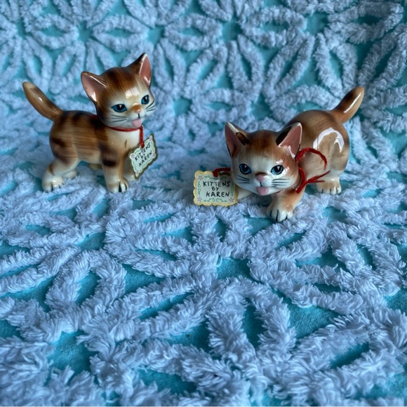 Vintage Kittens by Karen Salt and Pepper shakers tabby cats tabby ginger kittens - Picture 2 of 10